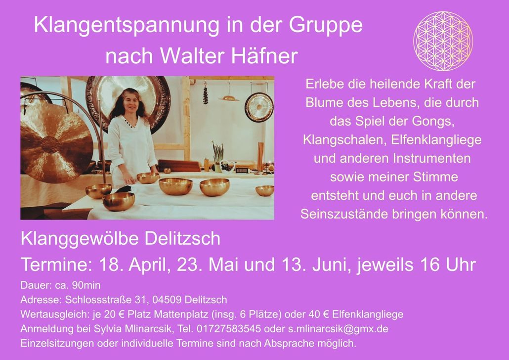 Mehr über den Artikel erfahren Walter Häfner Gruppenklangerlebnis mit Sylvia
